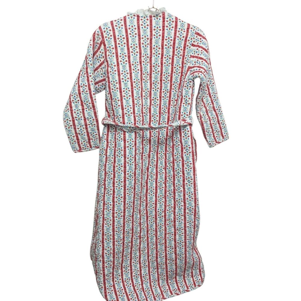 VTG LL Bean Lanz Cotton Flannel Robe Tyrolean Eyelet Granny Cottage USA MEDIUM - Picture 2 of 7